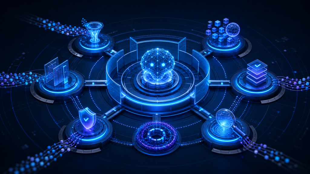 AI agent guardrail architecture layers illustration